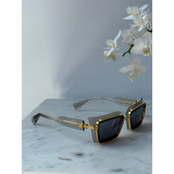 NEW Balmain Admirable Clear Mirror Gold Sunglasses $875 - Picture 7 of 10